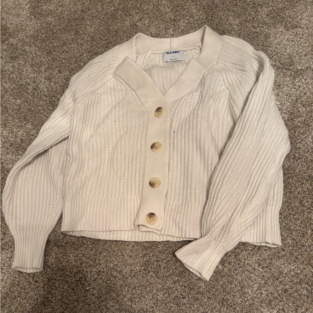 White Button Sweater